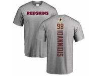 Men Football Washington Redskins #98 Matt Ioannidis Ash Backer T-Shirt