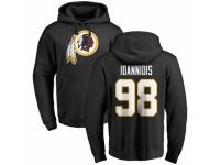 Men Football Washington Redskins #98 Matt Ioannidis Black Name & Number Logo Pullover Hoodie