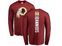 Men Football Washington Redskins #98 Matt Ioannidis Maroon Backer Long Sleeve T-Shirt