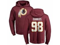 Men Football Washington Redskins #98 Matt Ioannidis Maroon Name & Number Logo Pullover Hoodie