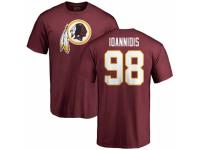 Men Football Washington Redskins #98 Matt Ioannidis Maroon Name & Number Logo T-Shirt