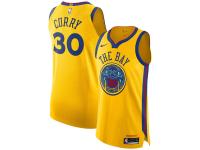 Men Golden State Warriors Stephen Curry Nike Gold City Edition Authentic AeroSwift Jersey