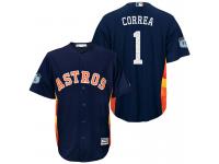 Men Houston Astros #1 Carlos Correa 2017 Spring Training Grapefruit League Patch Navy Cool Base Jersey