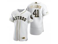 Men Houston Astros Brad Peacock Nike White Golden Edition Jersey