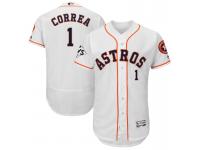 Men Houston Astros Carlos Correa #1 White 2017 World Series Bound Flex Base Jersey