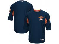 Men Houston Astros Carlos Correa On-Field 3/4 Sleeve Player Batting Practice Jersey - Navy & Orange