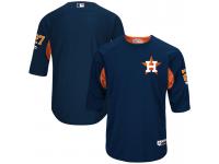 Men Houston Astros Jose Altuve On-Field 3/4 Sleeve Player Batting Practice Jersey - Navy & Orange