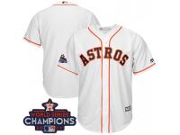 Men Houston Astros White 2017 World Series Champions Team Logo Patch Cool Base Team Jersey