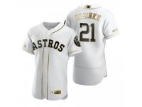 Men Houston Astros Zack Greinke Nike White Golden Edition Jersey