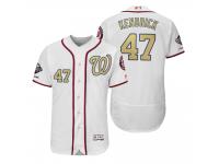 Men Howie Kendrick Washington Nationals White 2019 Gold Program World Series Champions Flex Base Jersey