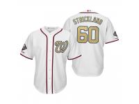 Men Hunter Strickland Washington Nationals White 2019 Gold Program World Series Champions Cool Base Jersey