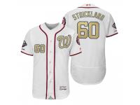 Men Hunter Strickland Washington Nationals White 2019 Gold Program World Series Champions Flex Base Jersey