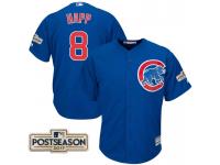 Men Ian Happ #8 Chicago Cubs 2017 Postseason Royal Cool Base Jersey