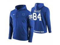 Men Indianapolis Colts #84 Jack Doyle Royal 35th Anniversary Patch Pullover Hoodie