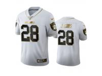 Men Josh Jacobs Raiders White 100th Season Golden Edition Jersey