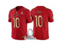 Men Kansas City Chiefs #10 Tyreek Hill AFC 2017 Pro Bowl Red Gold Limited Jersey