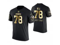 Men Kansas City Chiefs Bobby Bell #78 Metall Dark Golden Special Limited Edition Retired Player With Message T-Shirt