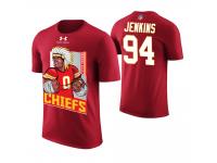 Men Kansas City Chiefs Jarvis Jenkins #94 Red Cartoon And Comic Artistic Painting T-Shirt