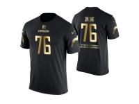 Men Los Angeles Chargers Russell Okung #76 Metall Dark Golden Special Limited Edition With Message T-Shirt