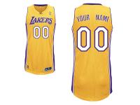 Men Los Angeles Lakers adidas Custom Authentic Home Jersey - Gold