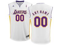 Men Los Angeles Lakers White Customizable Replica Basketball Jersey