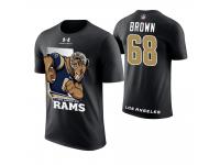 Men Los Angeles Rams Jamon Brown #68 Black Cartoon And Comic Artistic Painting T-Shirt