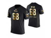 Men Los Angeles Rams Jamon Brown #68 Metall Dark Golden Special Limited Edition With Message T-Shirt