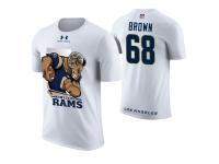 Men Los Angeles Rams Jamon Brown #68 White Cartoon And Comic Artistic Painting T-Shirt