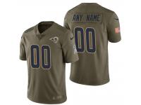 Men Los Angeles Rams Olive 2017 Salute To Service Custom Jersey