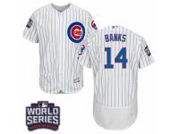 Men Majestic Chicago Cubs #14 Ernie Banks White 2016 World Series Bound Flexbase Authentic Collection MLB Jersey