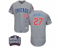 Men Majestic Chicago Cubs #27 Addison Russell Grey 2016 World Series Bound Flexbase Authentic Collection MLB Jersey