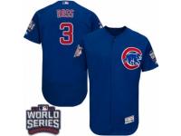 Men Majestic Chicago Cubs #3 David Ross Royal Blue Alternate 2016 World Series Bound Flexbase Authentic Collection MLB Jersey