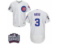 Men Majestic Chicago Cubs #3 David Ross White Home 2016 World Series Bound Flexbase Authentic Collection MLB Jersey