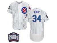 Men Majestic Chicago Cubs #34 Kerry Wood White 2016 World Series Bound Flexbase Authentic Collection MLB Jersey