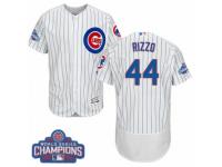 Men Majestic Chicago Cubs #44 Anthony Rizzo White 2016 World Series Champions Flexbase Authentic Collection MLB Jersey