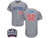 Men Majestic Chicago Cubs #52 Justin Grimm Grey 2016 World Series Bound Flexbase Authentic Collection MLB Jersey