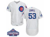 Men Majestic Chicago Cubs #53 Trevor Cahill White 2016 World Series Champions Flexbase Authentic Collection MLB Jersey