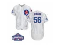 Men Majestic Chicago Cubs #56 Hector Rondon White 2016 World Series Champions Flexbase Authentic Collection MLB Jersey