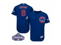 Men Majestic Chicago Cubs #8 Andre Dawson Royal Blue 2016 World Series Champions Flexbase Authentic Collection MLB Jersey