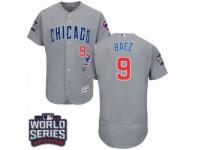 Men Majestic Chicago Cubs #9 Javier Baez Grey 2016 World Series Bound Flexbase Authentic Collection MLB Jersey