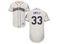 Men Majestic Seattle Mariners 33 Drew Smyly Cream Flexbase Authentic Collection MLB Jerseys