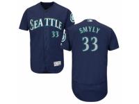 Men Majestic Seattle Mariners 33 Drew Smyly Navy Blue Flexbase Authentic Collection MLB Jerseys