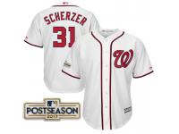 Men Max Scherzer #31 Washington Nationals 2017 Postseason White Cool Base Jersey