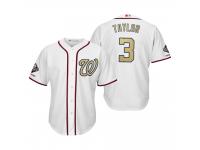 Men Michael A. Taylor Washington Nationals White 2019 Gold Program World Series Champions Cool Base Jersey