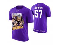 Men Minnesota Vikings Devante Downs #57 Purple Cartoon And Comic Artistic Painting T-Shirt