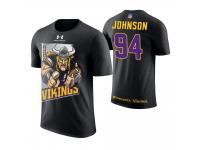 Men Minnesota Vikings Jaleel Johnson #94 Black Cartoon And Comic Artistic Painting T-Shirt