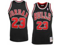Men Mitchell and Ness Chicago Bulls #23 Michael Jordan Black Throwback NBA Jersey