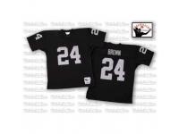 Men Mitchell and Ness Oakland Raiders #24 Willie Brown Black Team Color Authentic Throwback NFL Jersey