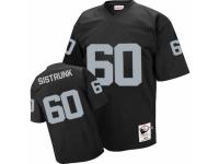 Men Mitchell and Ness Oakland Raiders #60 Otis Sistrunk Black Team Color Authentic NFL Throwback Jersey