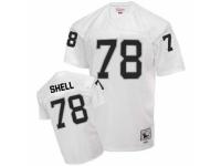 Men Mitchell and Ness Oakland Raiders #78 Art Shell White Authentic NFL Throwback Jersey